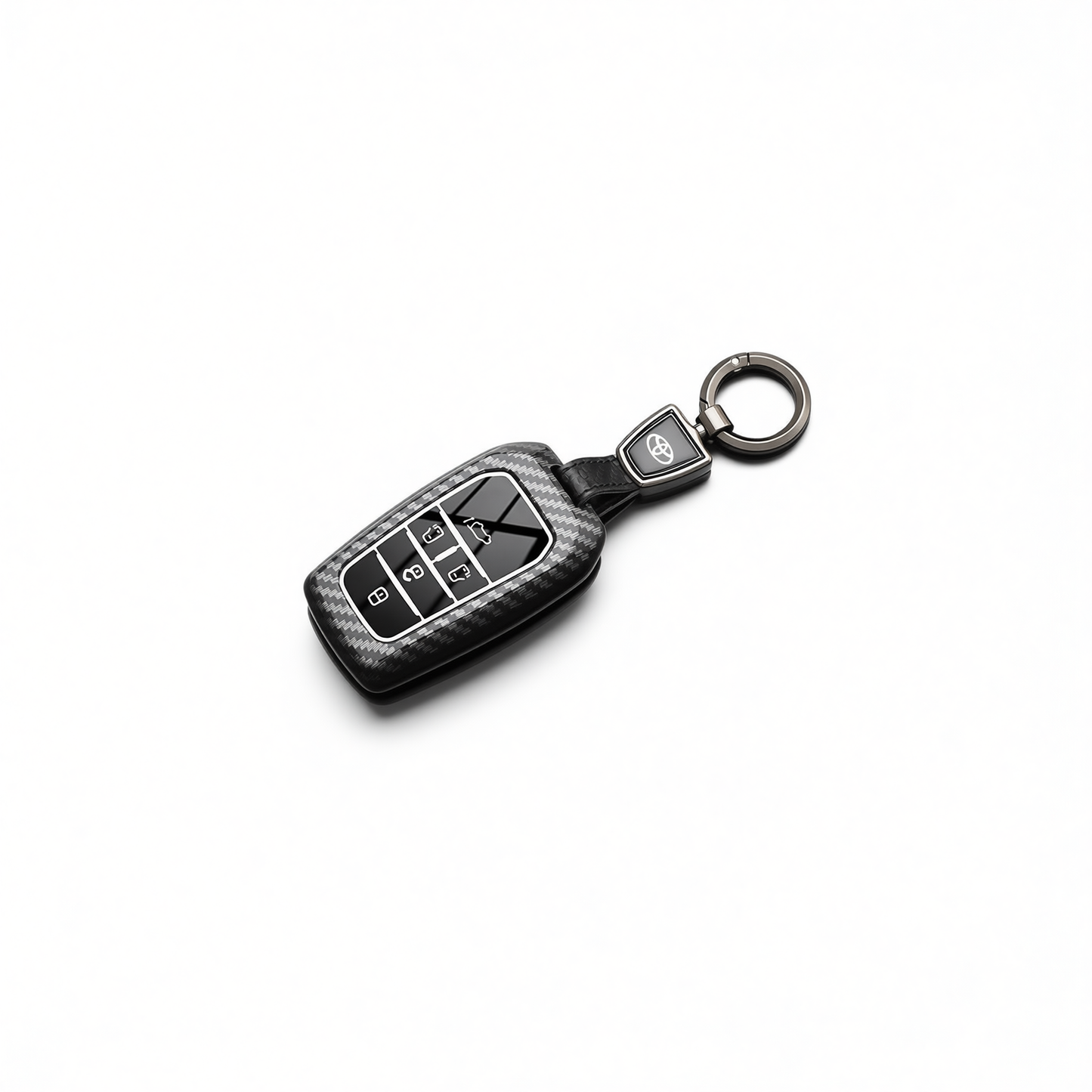 Fragrant Car Island Toyota Sienna Key Cover Carbon. Bagged D type 5-button [carbon fiber black] round car logo buckle
