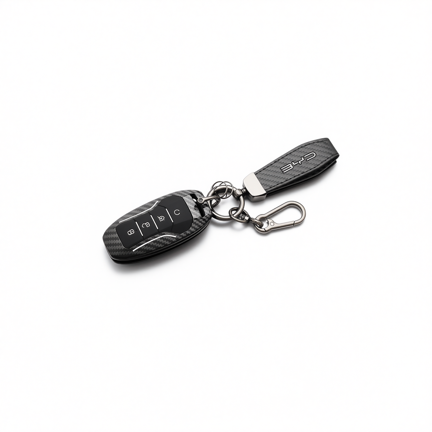 Fragrant Car Island Key Cover for BYD Tang Dmi. Bagged Type a card [carbon fiber black] lanyard