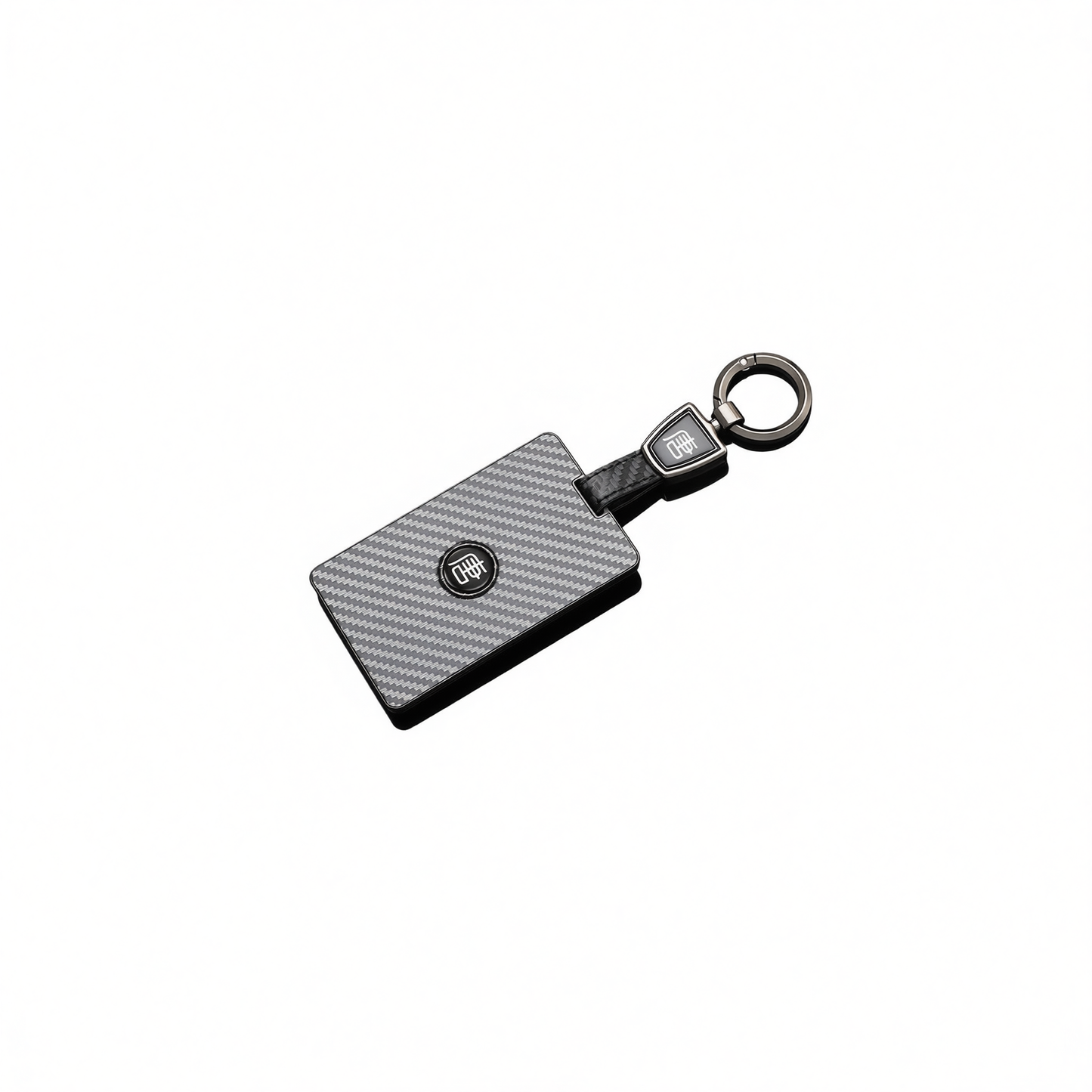 Fragrant Car Island Key Cover for BYD Tang Dmi. Bagged Type a card [carbon fiber black] round car logo buckle