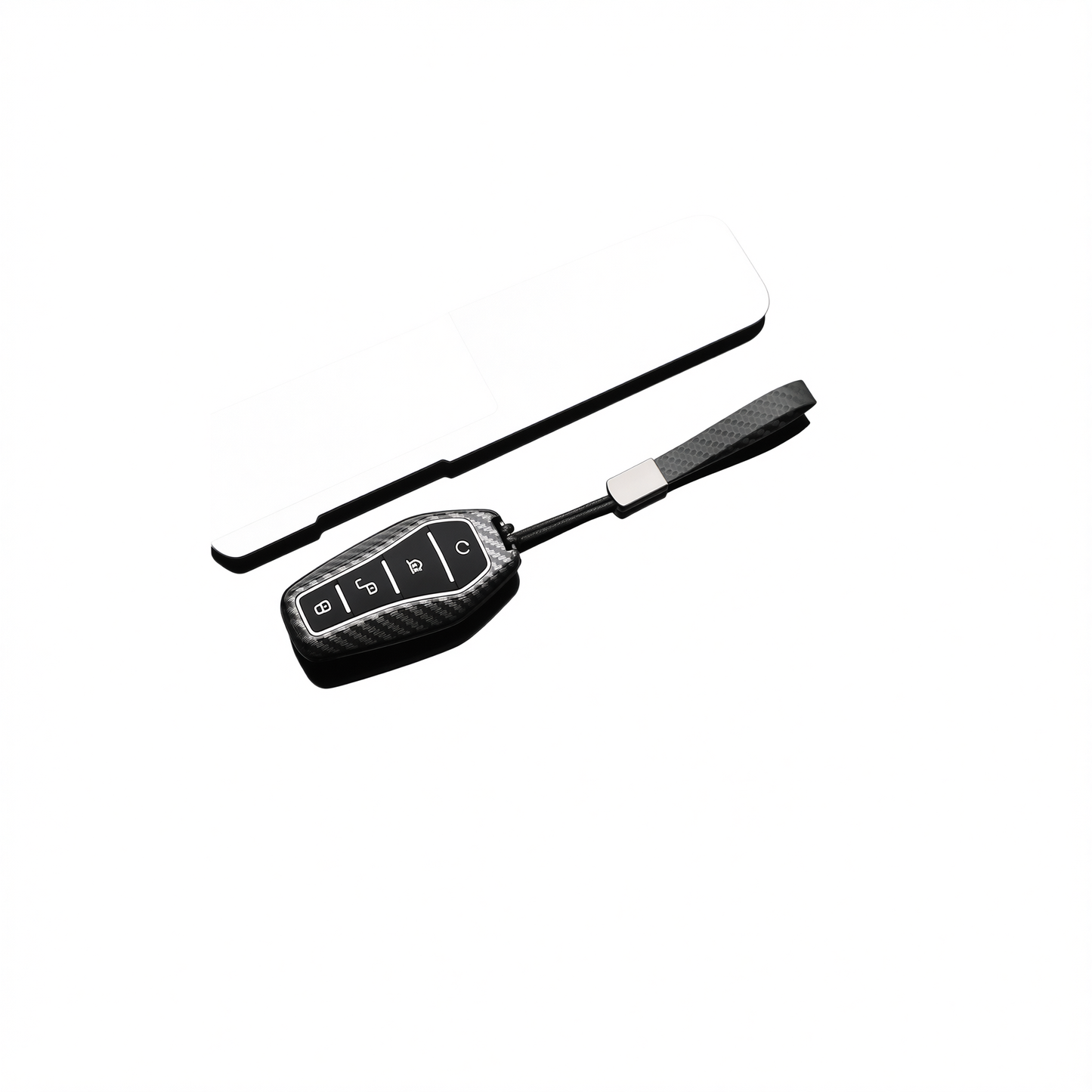 Fragrant Car Island Key Cover for BYD Tang Dmi. Bagged Model b 4-button [carbon fiber black] lanyard