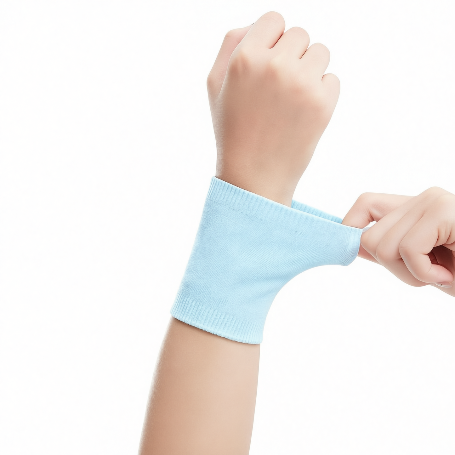Sports Wristbands Sweat Absorbent Polyester [clear sky blue] dry and breathable + sweat-absorbent and skin-friendly M