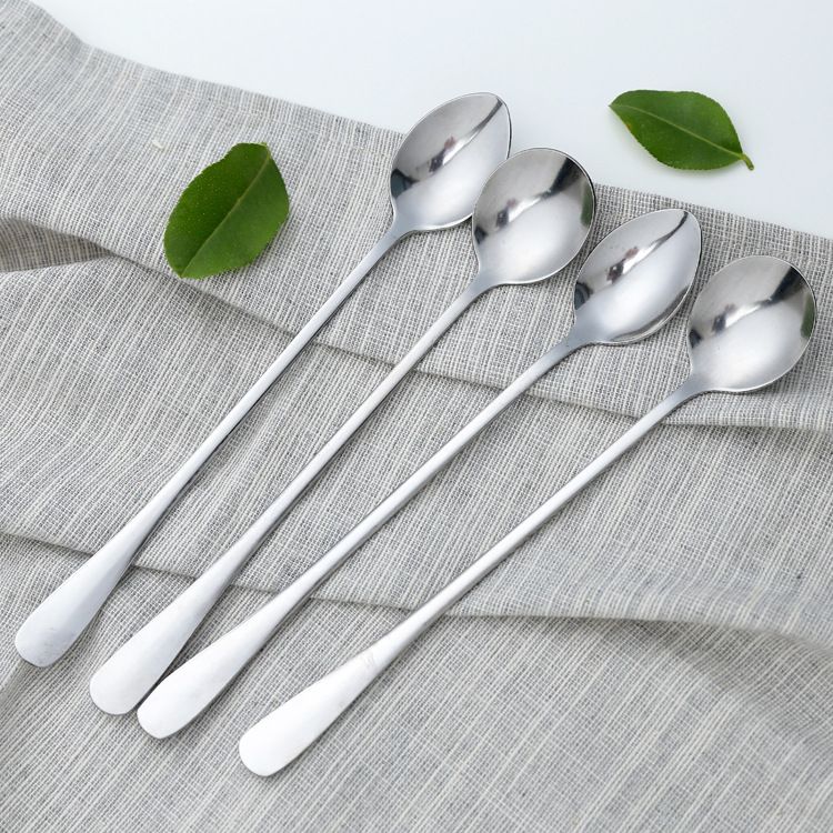 Zimoo Stainless Steel Spoon Long Handle Office Kitchen Round spoon
