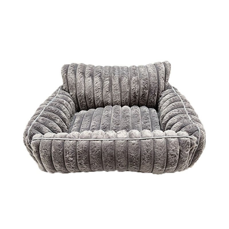 Cozy Foldable Pet Sofa Bed with Plush Sherpa Fleece – A Portable, Warm Retreat for Cats and Small Dogs Perfect for Nap Time, Travel, and Living Room Lounging (Grey)