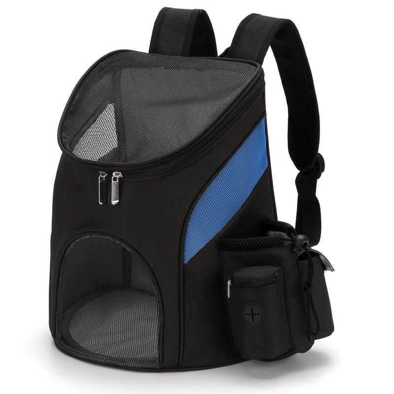 Comfortable hands-free pet carrier backpack with breathable mesh panels and padded shoulder straps, perfect for carrying small dogs and cats on walks, travel, and outdoor adventures while keeping your furry friend close and secure. (L, Grey)