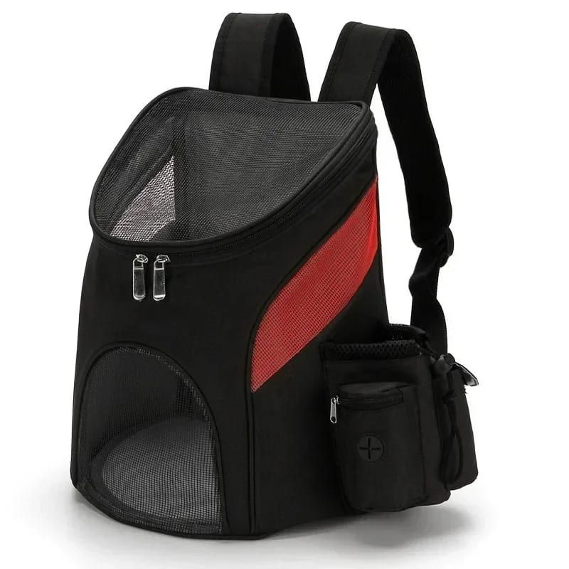Comfortable hands-free pet carrier backpack with breathable mesh panels and padded shoulder straps, perfect for carrying small dogs and cats on walks, travel, and outdoor adventures while keeping your furry friend close and secure. (L, SkyBlue)