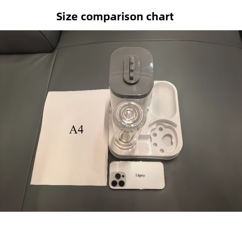 Automatic Pet Feeder and Water Dispenser Combo, 7-Day Capacity for Cats and Small Dogs, Self-Refilling Water Bowl with Gravity Flow, No Battery Needed, Modern White Design with Sturdy Base (Grey)