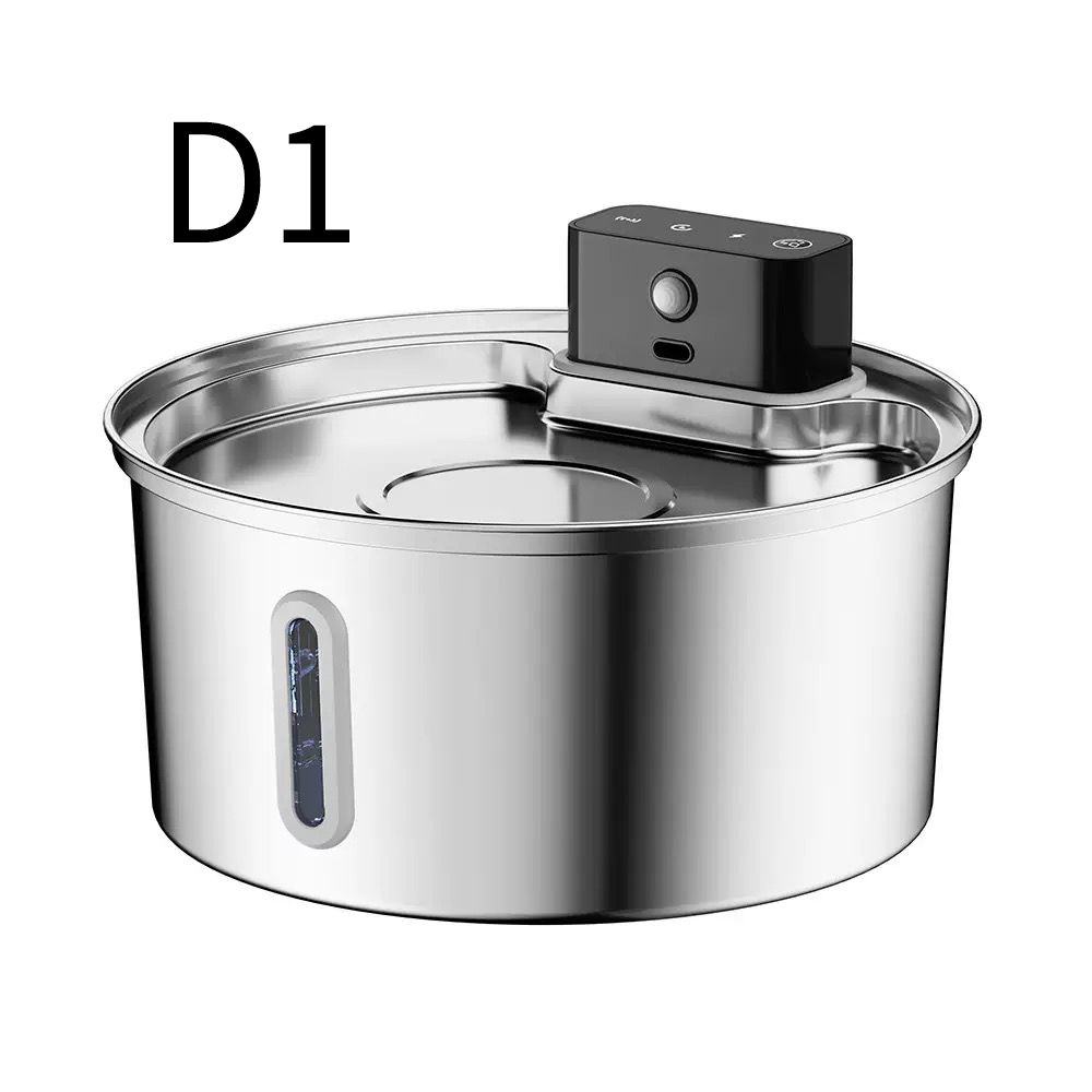 Wireless Pet Water Fountain for Cats and Small Dogs, 304 Stainless Steel, 3.2L Capacity, Rechargeable Battery, Three Flow Modes, Low Noise, Easy to Clean (D2)