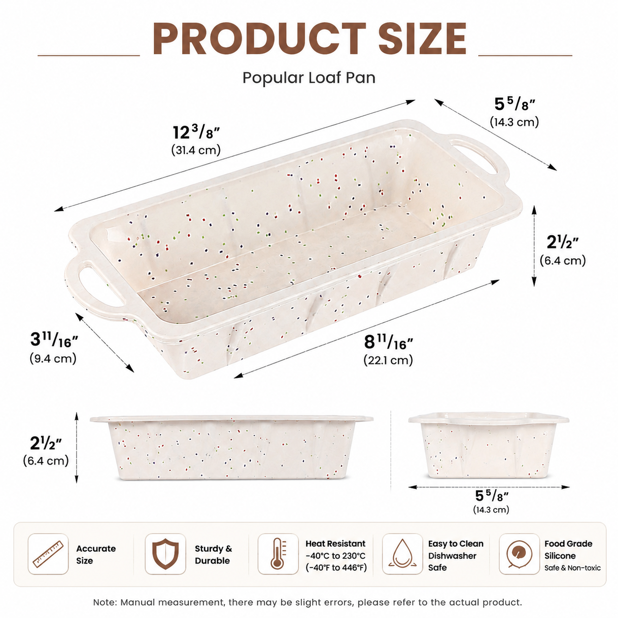 Wholesome Home-Baked Loaves Made Effortlessly with This Flexible Silicone Bread Pan, Perfect for Banana Bread, Meatloaf, Pound Cake, and More — Non-Stick, Even-Heating, and Built to Last with a Reinforcing Stainless Steel Frame to Keep Its Shape Bake Afte