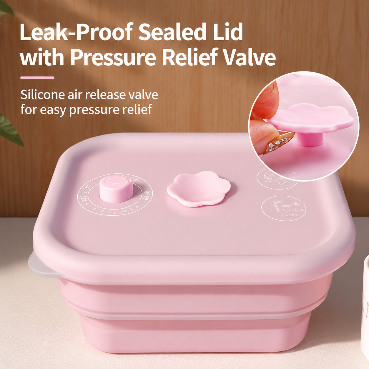 Collapsible Food-Grade Silicone Storage Container with Leakproof Lid, Built-in Date Dial and Steam Vent - Reusable, Microwave-Safe, Freezer-Ready, Perfect for Meal Prep, Leftovers, Picnics and Everyday Freshness (Pink（Round）, 1500ml)