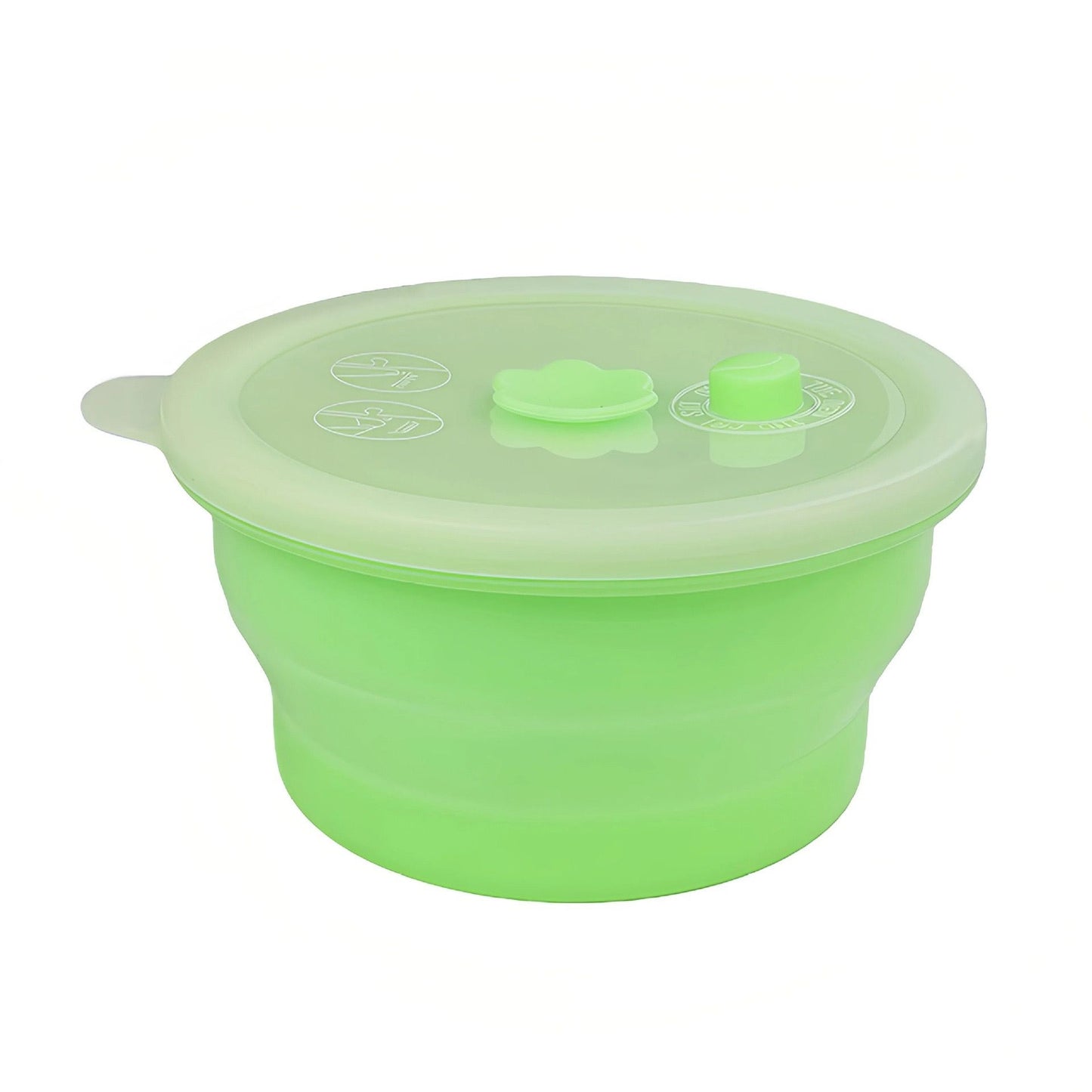 Collapsible Food-Grade Silicone Storage Container with Leakproof Lid, Built-in Date Dial and Steam Vent - Reusable, Microwave-Safe, Freezer-Ready, Perfect for Meal Prep, Leftovers, Picnics and Everyday Freshness (Pink（Round）, 500ml)