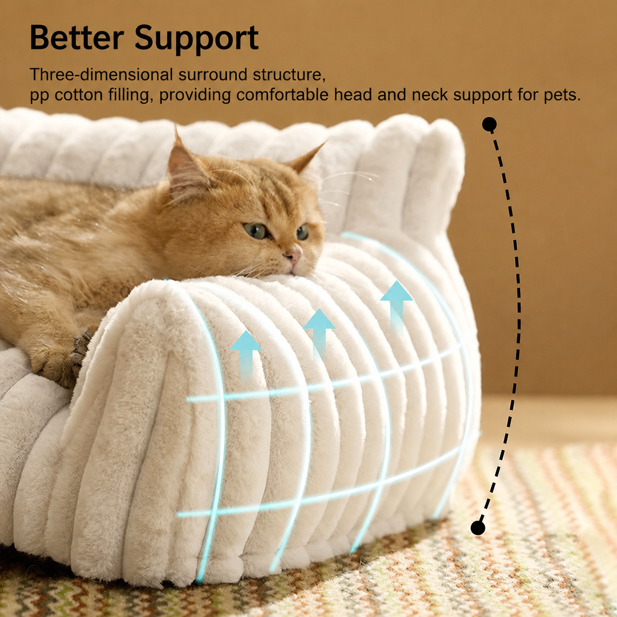 Luxurious Faux Rabbit Fur Plush Pet Sofa Bed with Bolster Sides, Removable Washable Cover and Deep Cushion for Cats and Small Dogs Seeking Ultimate Napping Comfort (S（60*45*20cm）, Grey)