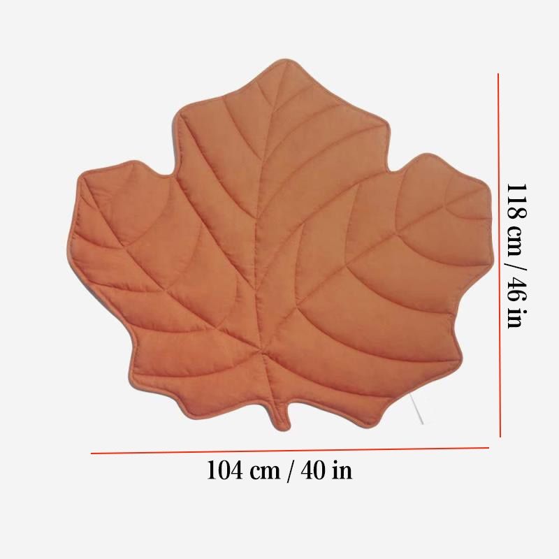 Leaf-Shaped Multi-Functional Pet Mat – Plush, Thick, and All-Season Comfort for Your Cat or Dog, Perfect as a Floor Pad, Crate Cushion, Sofa Protector, or Cozy Blanket (Orange)