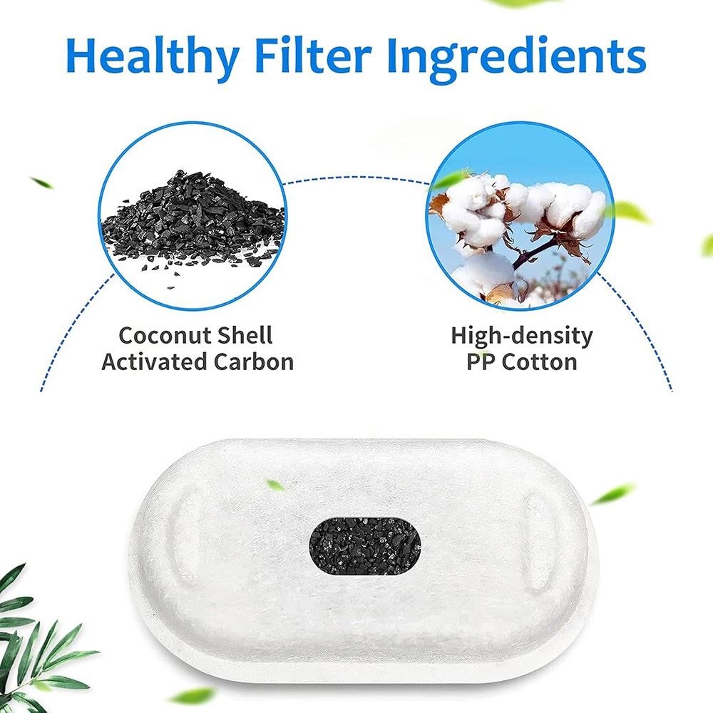 Replacement Pet Water Fountain Filter Kit with Runway Filter, Round Foam, and Square Activated Carbon Pad for Clean, Fresh Drinking Water for Cats and Dogs (B Filter×4)
