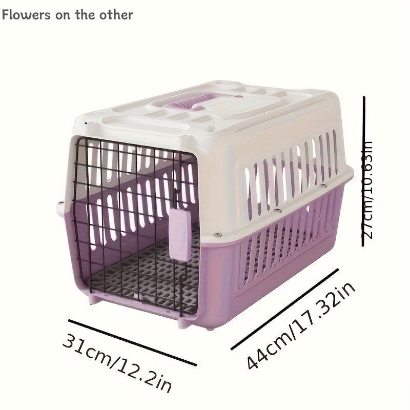 Portable Pet Carrier for Cats and Small Dogs, Airline-Approved Travel Kennel with Comfort Handle, Durable Recyclable PP Material, Compact Design for Indoor, Outdoor, and Air Travel (Grey)
