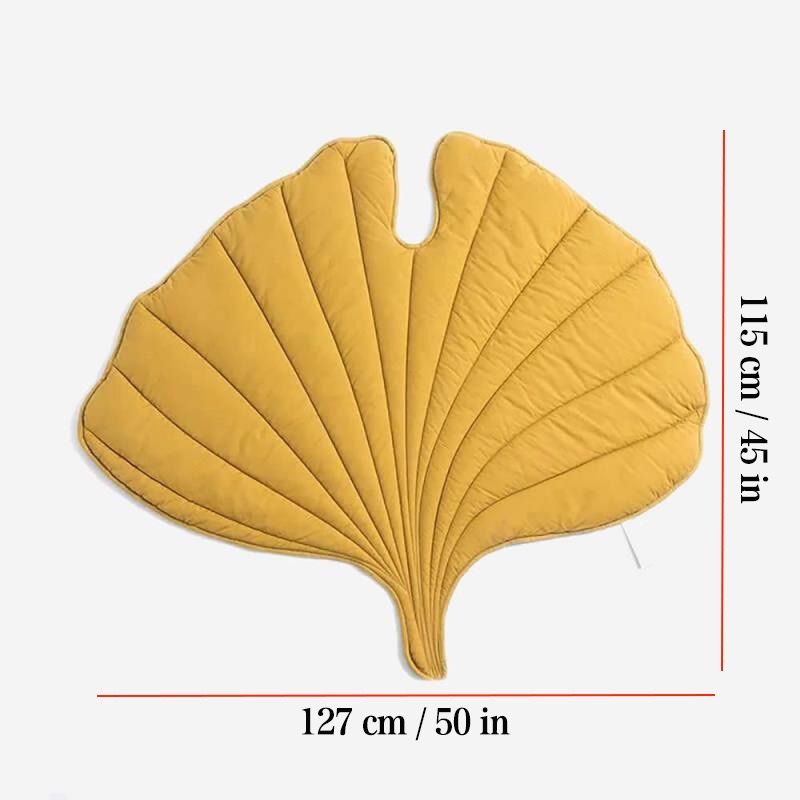 Cozy Leaf-Shaped Pet Mat for Dogs and Cats – Multi-Use Plush Sleeping Pad, Warm Blanket, and Crate Cover for All Seasons, Soft Pillowy Cushion Perfect for Resting, Napping, or Snuggling Anytime (Yellow)