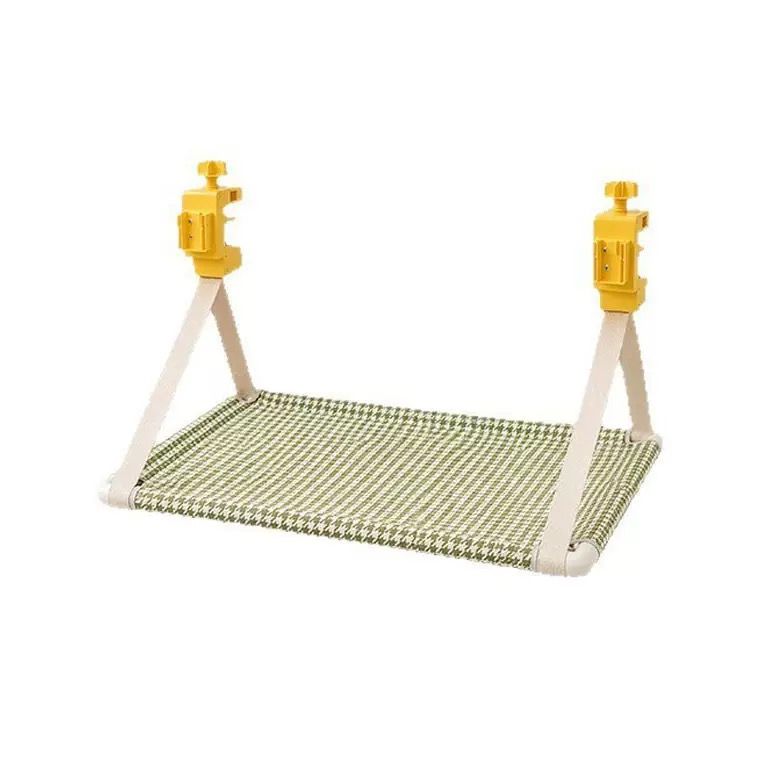 Clamp-On Hanging Cat Hammock – Space-Saving Elevated Pet Bed with Breathable Tweed Fabric, Tool-Free Desk & Shelf Mount, Perfect Resting Spot for Cats and Small Dogs Up to 33 lbs (Green)