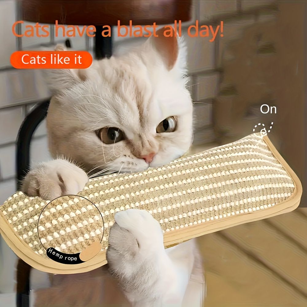 Interactive Cat Toy Game Pillow and Scratch Pad for Solo Play and Bonding Fun, Keeps Your Feline Friend Happy and Calm – The Purrfect Gift for Your Cat (Yellow)