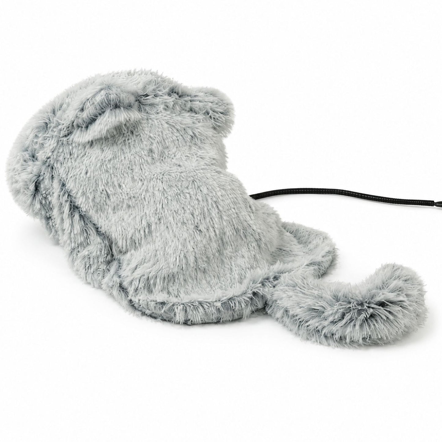Cozy Heated Two-in-One Plush Cat Cave Bed with USB-Powered Warming, Multi-Level Temperature Control, and Timer, Convertible from Enclosed House to Flat Mat for Year-Round Napping Indoors or on the Go (Grey)