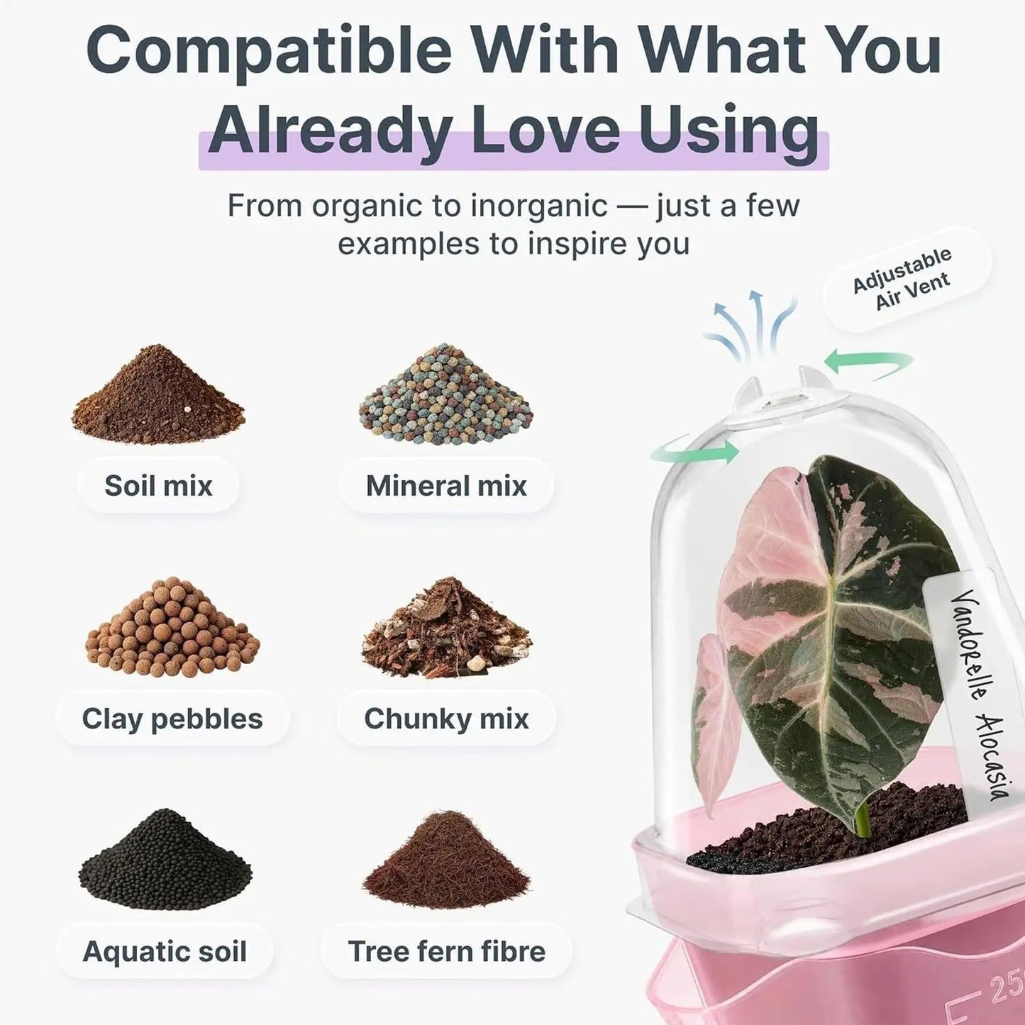 Self-Watering Square Seedling Pot with Adjustable Humidity Dome – Semi-Transparent Pink Plastic Planter for Mini Succulents, Carnivorous Plants, and Propagation, Ideal for Desks, Shelves, and Kids Gardening (10PCS)