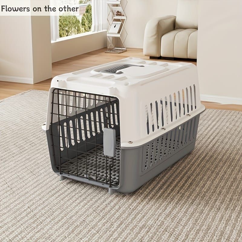 Portable Pet Carrier for Cats and Small Dogs, Airline-Approved Travel Kennel with Comfort Handle, Durable Recyclable PP Material, Compact Design for Indoor, Outdoor, and Air Travel (Cyan)