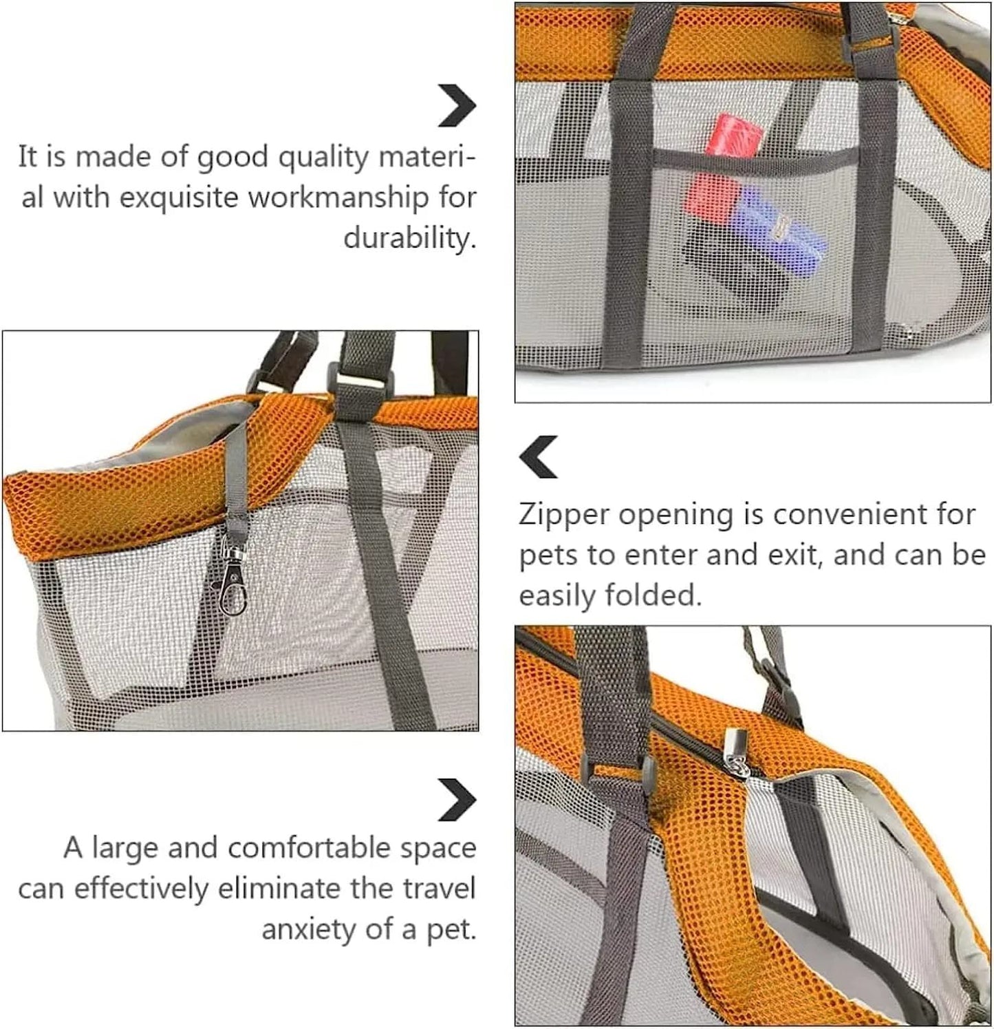 Cozy Mesh Pet Carrier for Cats and Small Dogs – Breathable, Portable Tote Bag with Wide Head Opening, Perfect for Daily Walks, Vet Visits, and Short Trips (Gray & Red)
