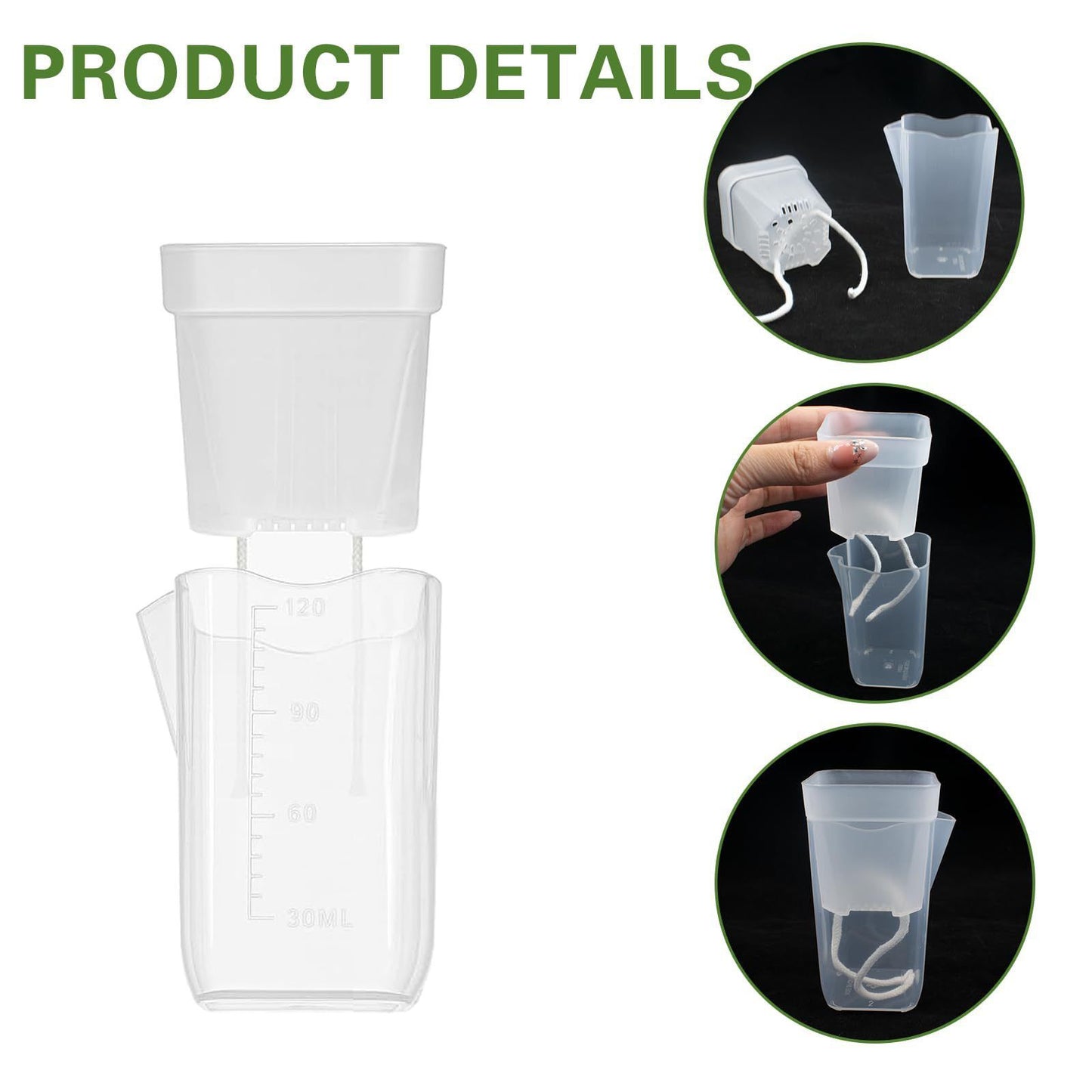 Self-Watering Double-Layer Square Planter Set for Effortless Plant Propagation and Succulent Display – Features a Transparent Reservoir with Measurement Marks and a Semi-Transparent Inner Pot to Monitor Root Growth and Water Level (2", 8PCS)