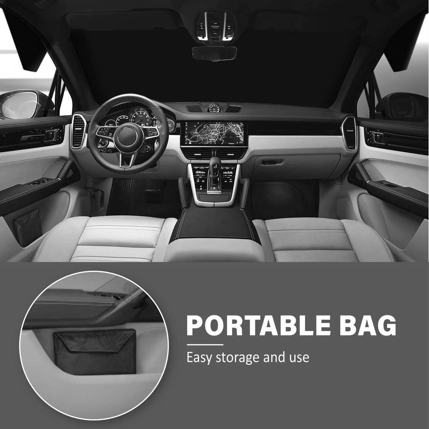 188 x 110cm Car Windscreen Snow Cover 600D Oxford PU Coated Frost Ice Protector for Cars SUVs and Utes