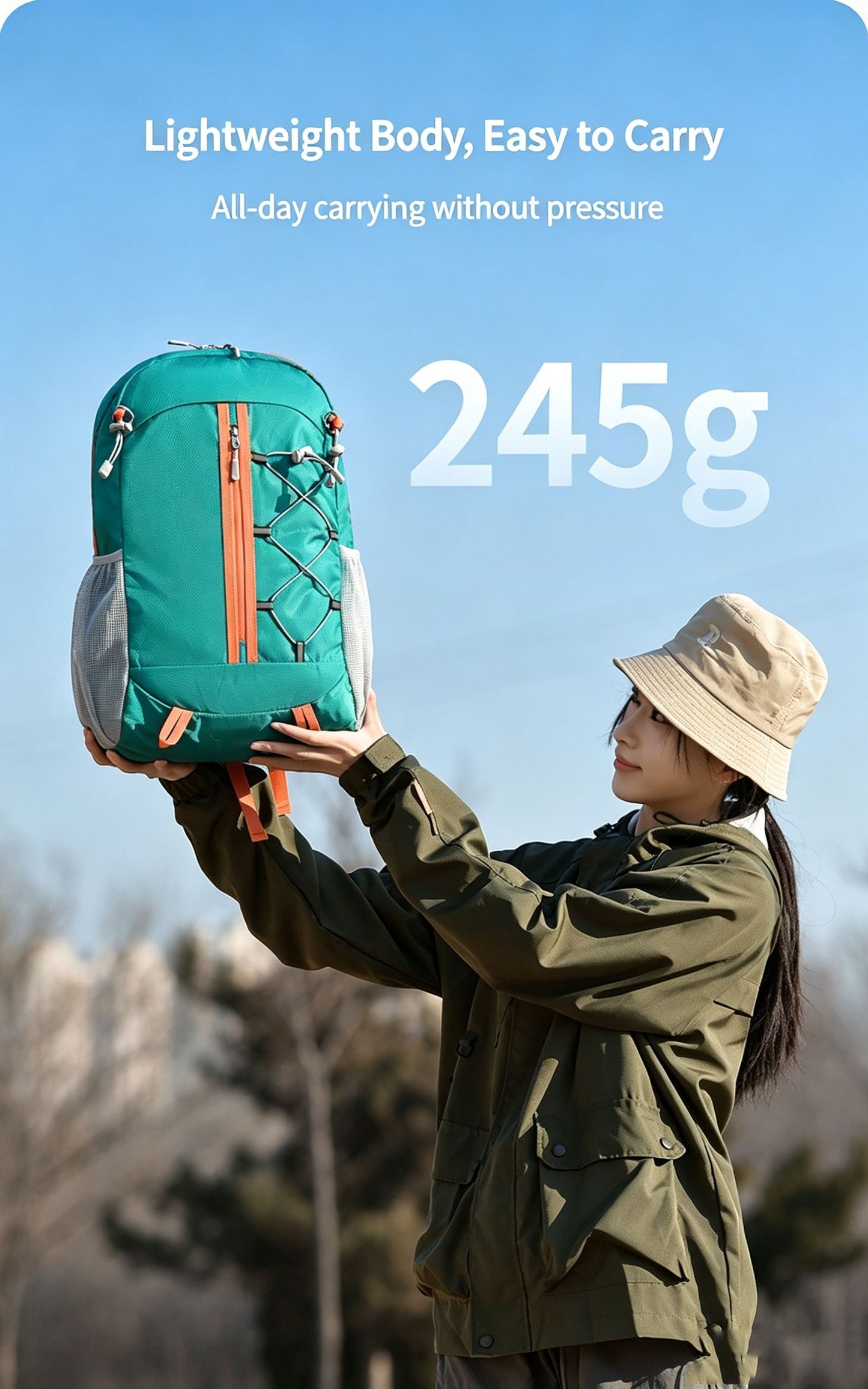 Outdoor Oxford Canvas Waterproof Hiking & Cycling Backpack 20-35L,green