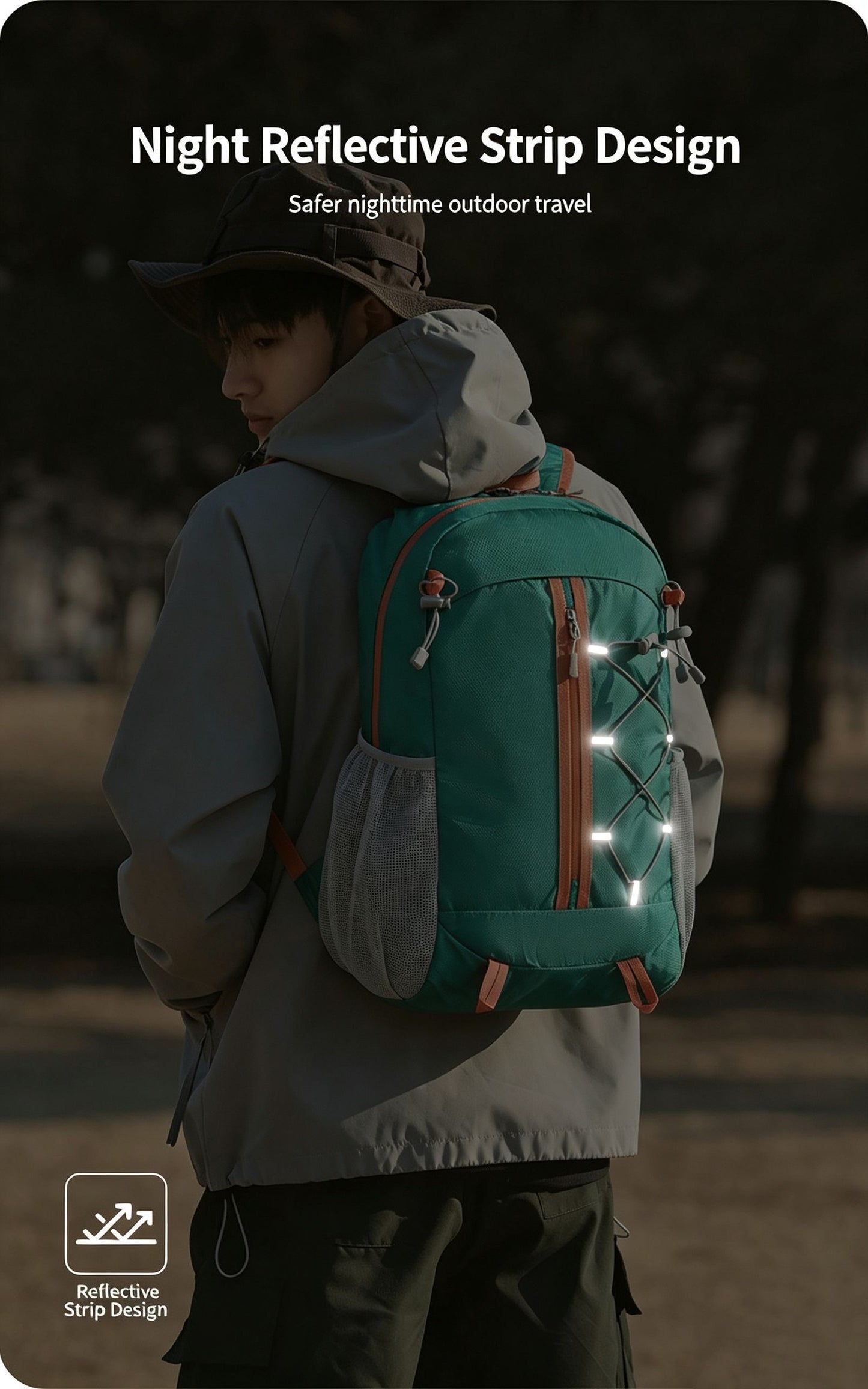 Outdoor Oxford Canvas Waterproof Hiking & Cycling Backpack 20-35L,green