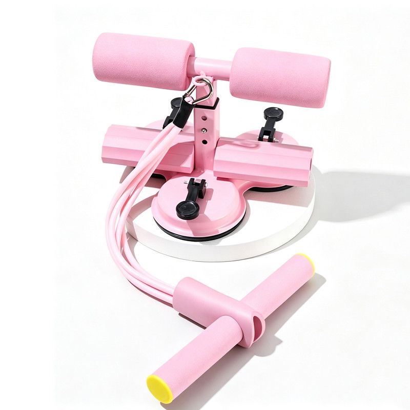 Three suction cup sit up assist device (with tension rope),pink
