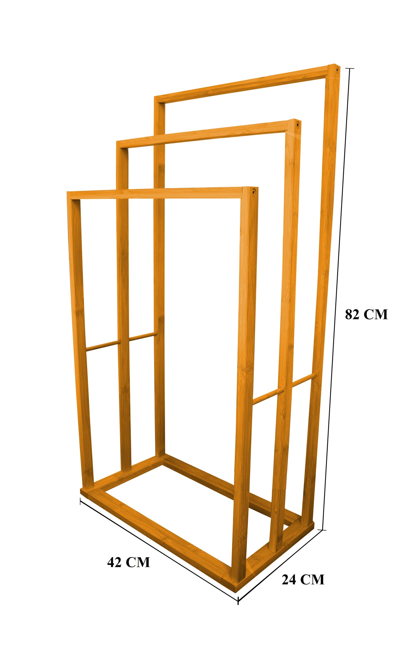 CARLA HOME Bamboo Towel Bar Holder Rack 3-Tier Free Standing for Bathroom. Towel Racks. Towel Rail Bathroom Accessory. Shower Hand Dish Towel. Towel Holder. Hand Towel Bar (Standard)