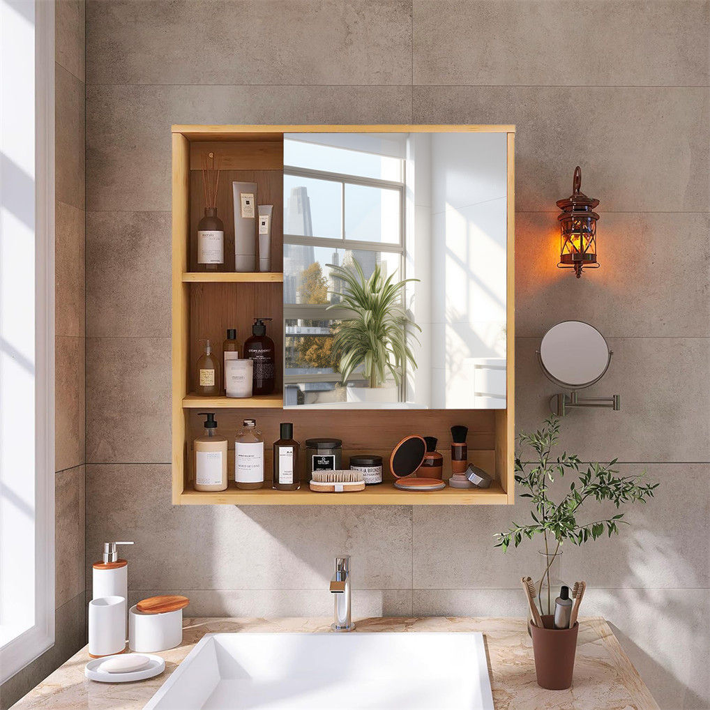 Wall Cabinet Bathroom Mirror Storage Medicine 55.5cm