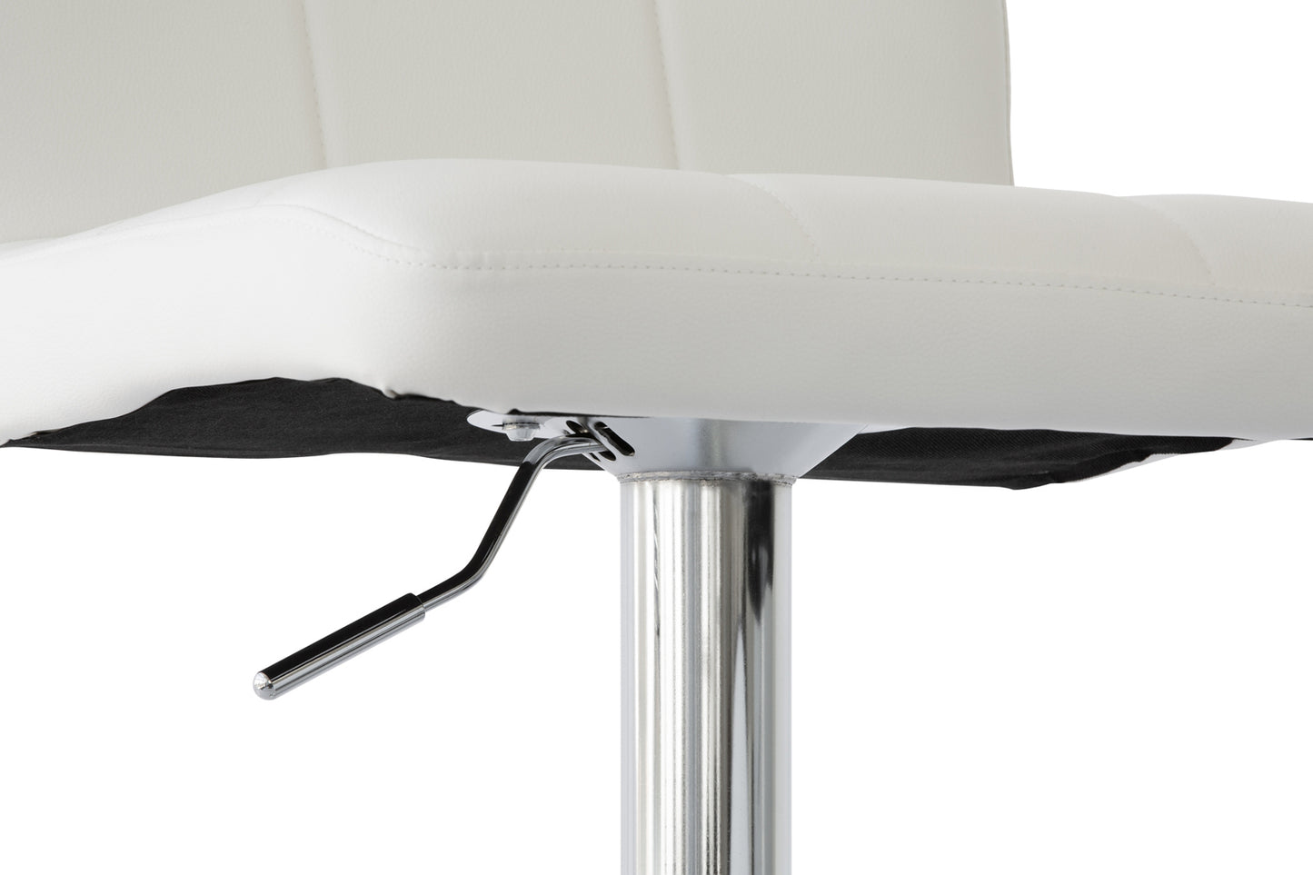 2 Tall Back Padded Leather Barstools (White), 90-110cm