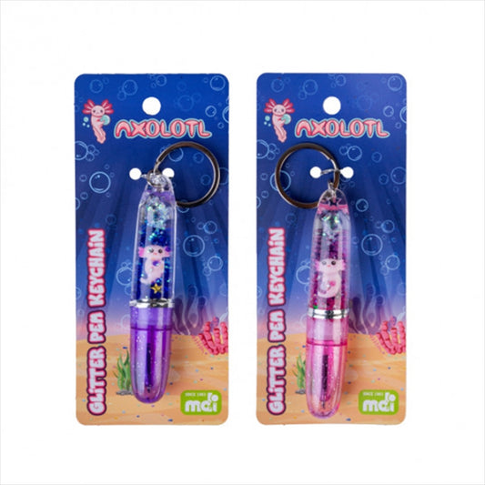 Glitter Ball Pen K/C Axolotl