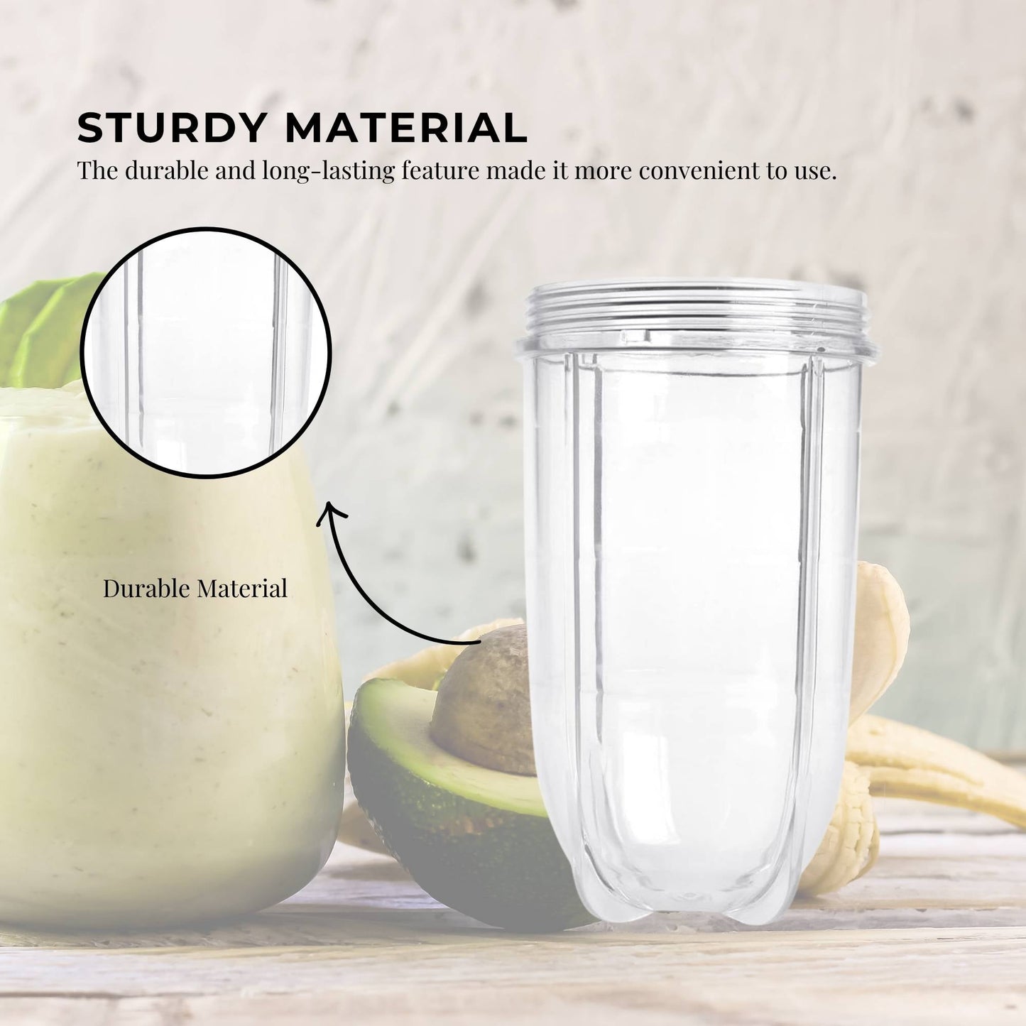 500ml Tall Cup Replacement Compatible with Magic Bullet Cross Blade Blender