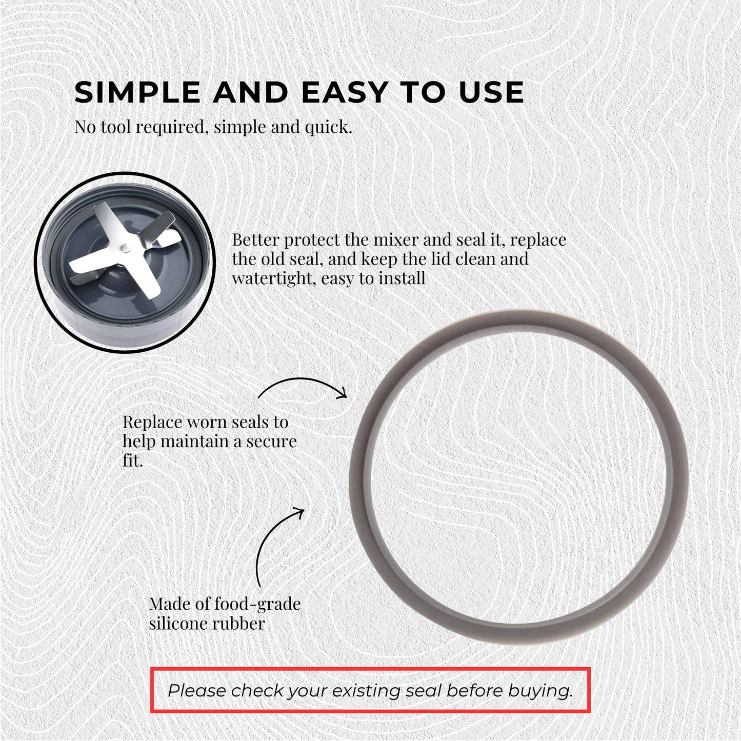 2x Grey Gasket Seal Ring Compatible with Nutribullet 600 900 1200W 90mm