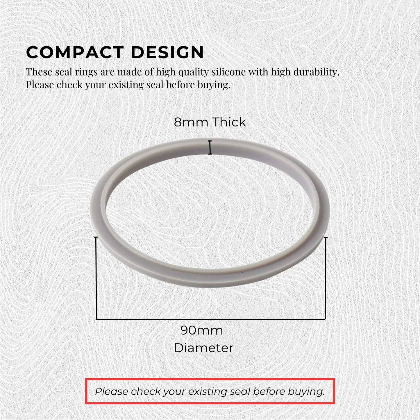 3x Grey Gasket Seal Ring Compatible with Nutribullet 600 900 1200W 90mm