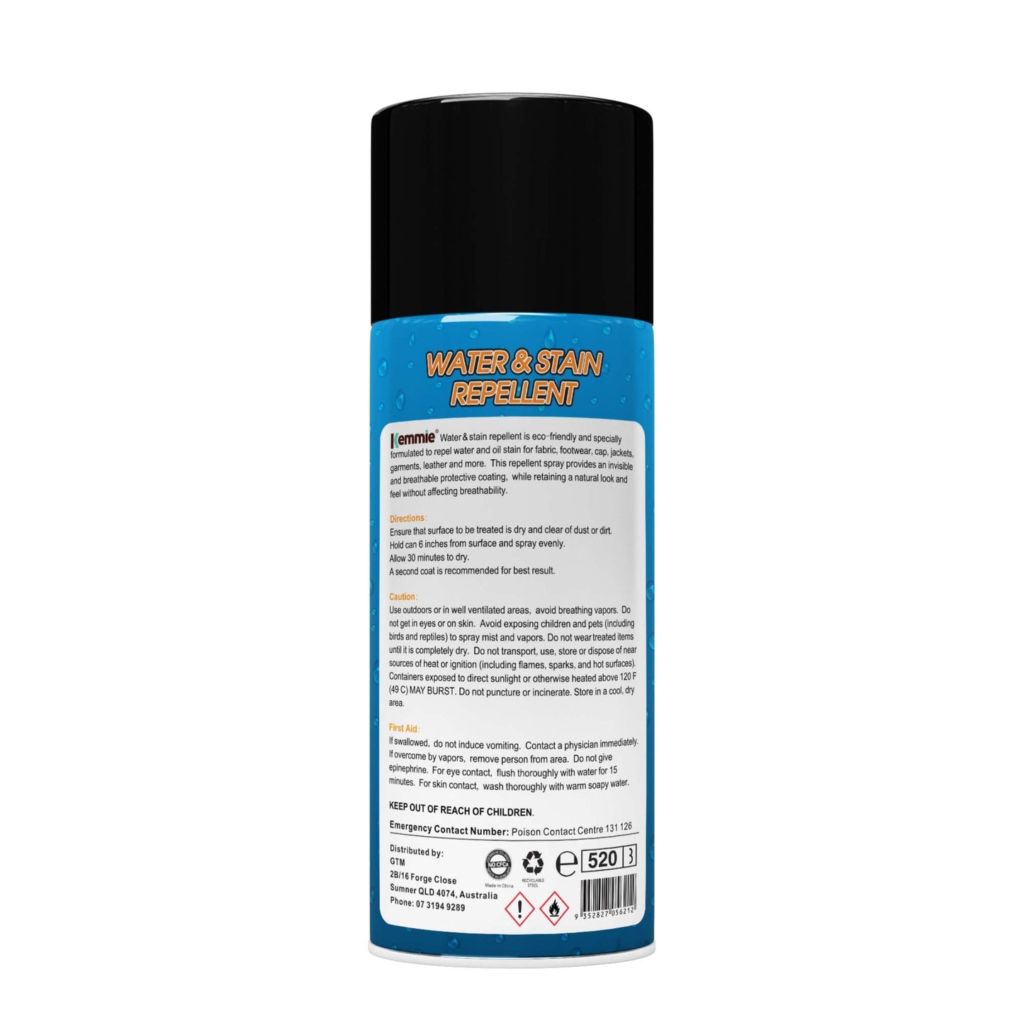 Kemmie 1x212g Water and Stain Repellent Spray for Shoes Suede Leather and Fabric