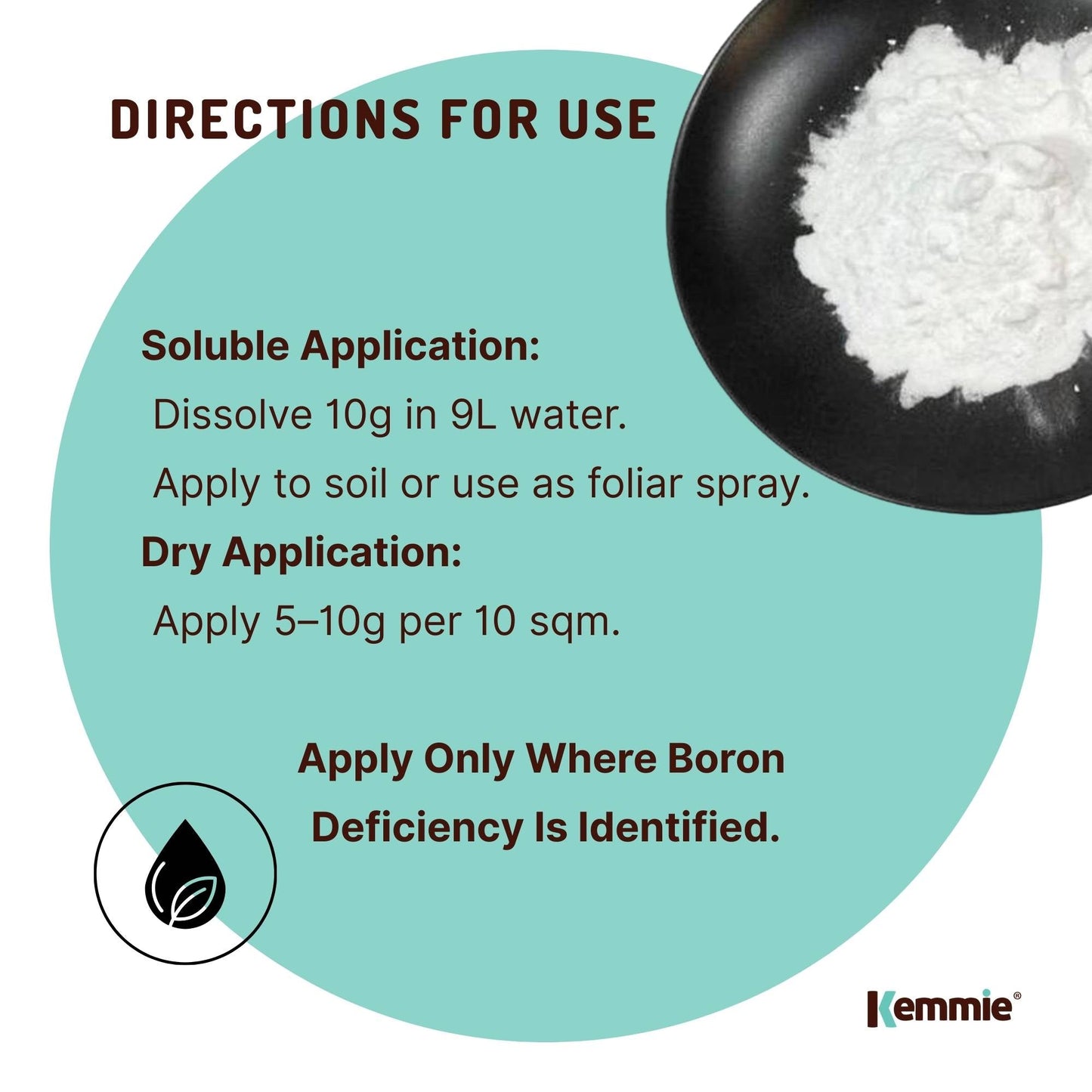 Kemmie 4.9Kg Boric Acid Powder 99.9% Pure Tub - Soluble Orthoboric Acid H3BO3