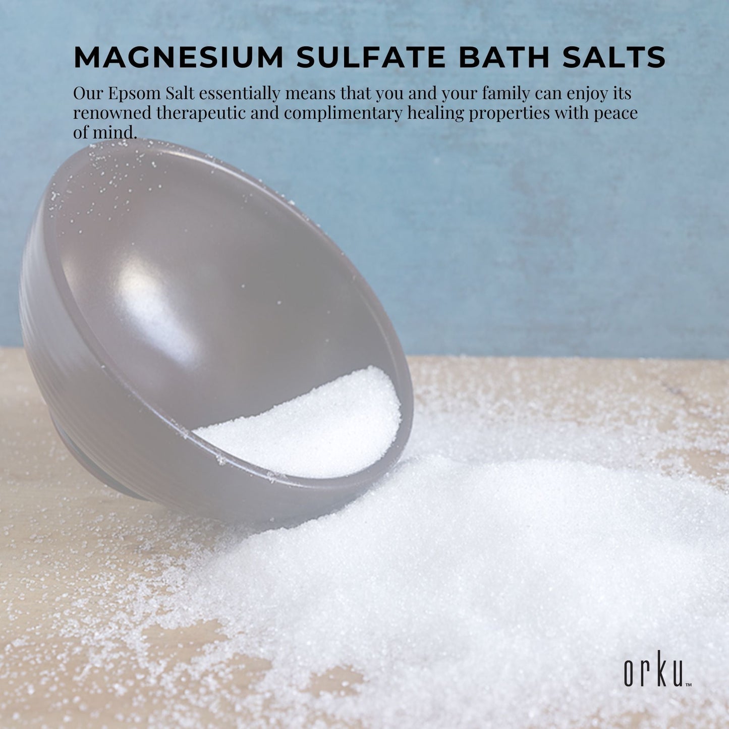 Orku 2Kg Epsom Salt - USP Grade Magnesium Sulfate Body Bath Salts