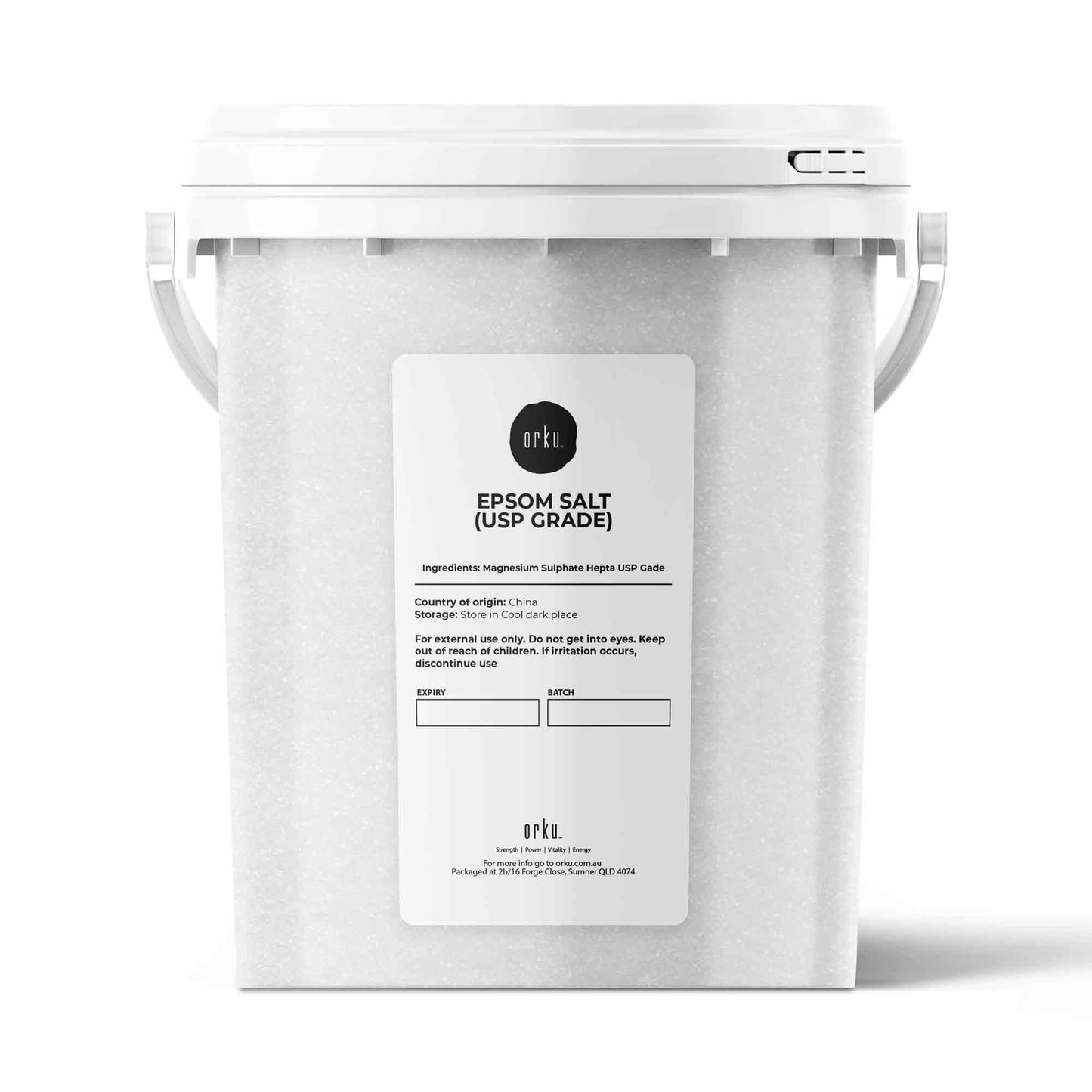 Orku 1.3Kg Epsom Salt Tub - USP Grade Magnesium Sulfate Body Bath Salts