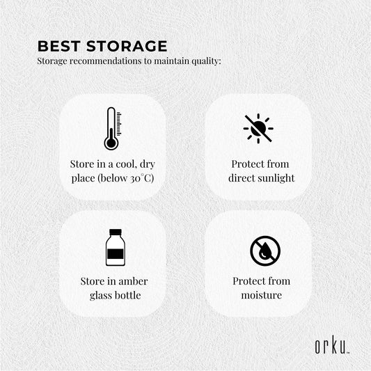 Orku 1L Organic Castor Oil - Hexane Free Cold Pressed