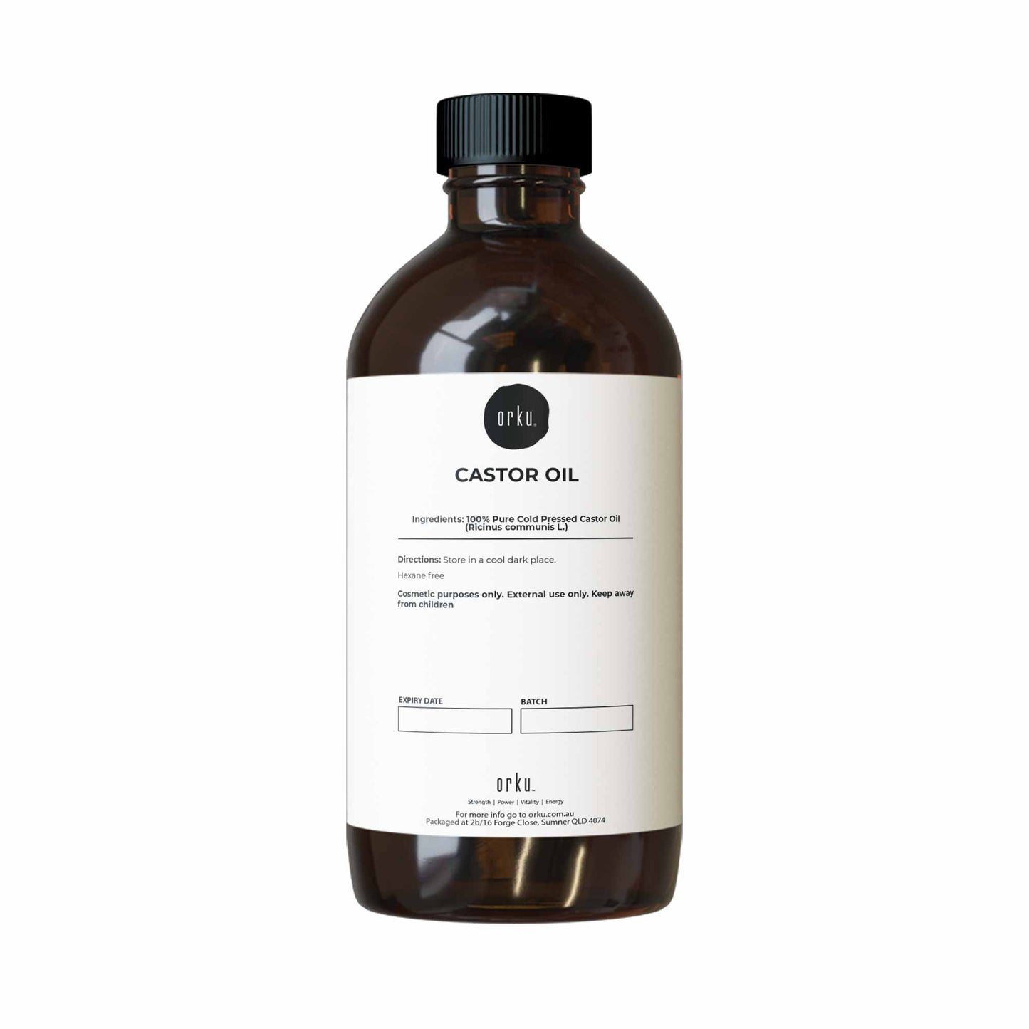Orku 1L Castor Oil - Hexane Free Cold Virgin Pressed