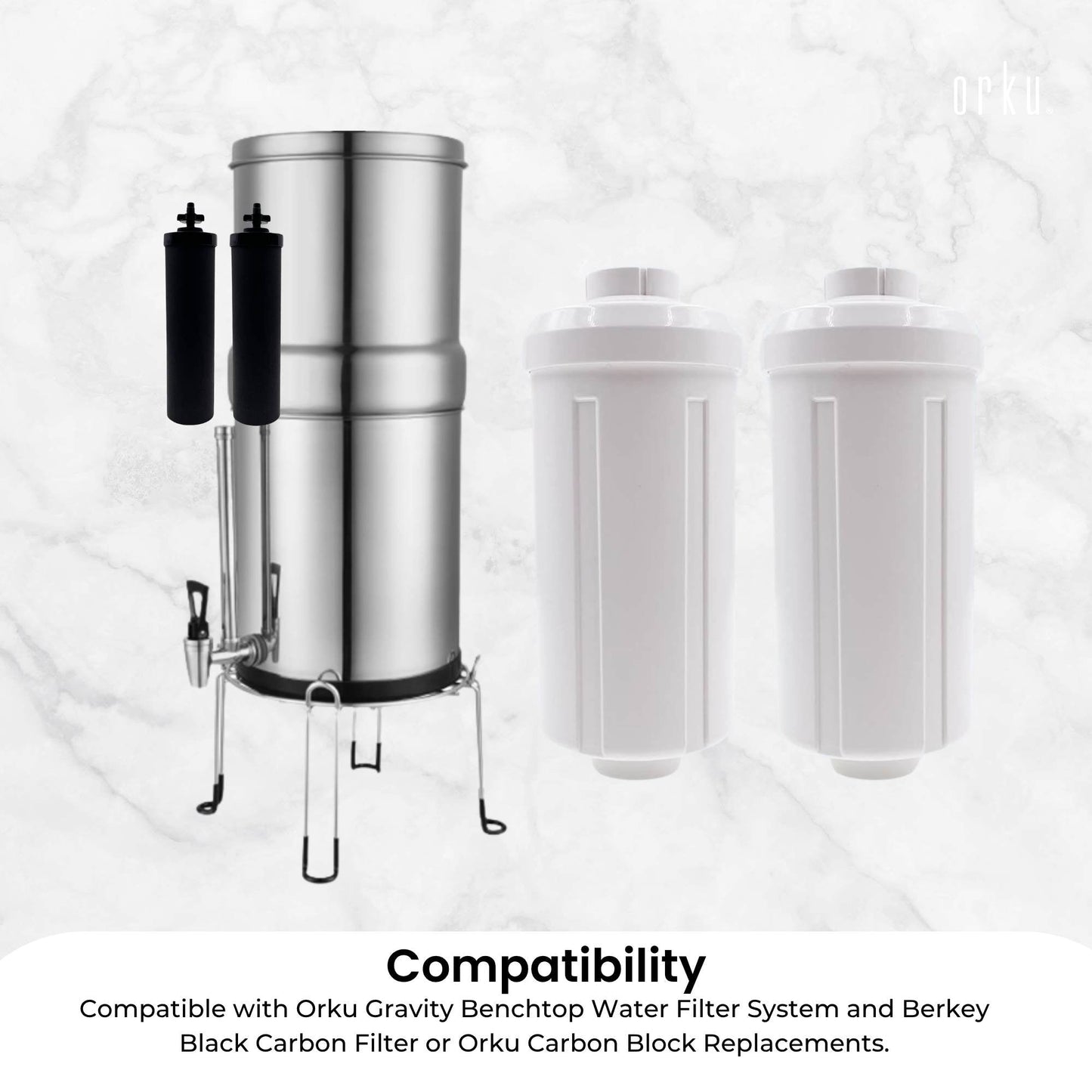 Orku Fluoride Reduction Filter K5366 - Compatible with Berkey PF-2