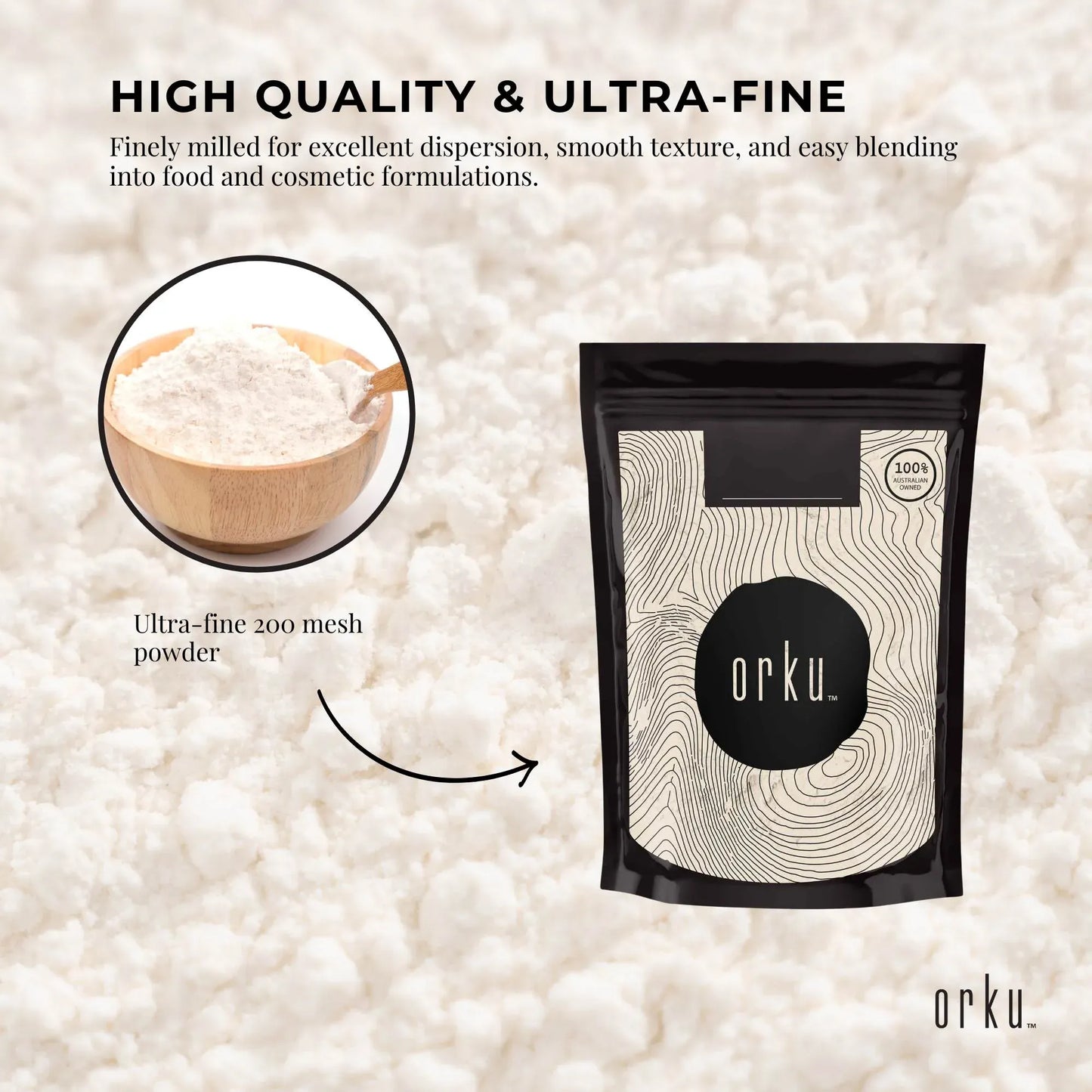 Orku 400g Xanthan Gum Thickener Pure Fine Powder 200 Mesh FCC E415 Food Additive