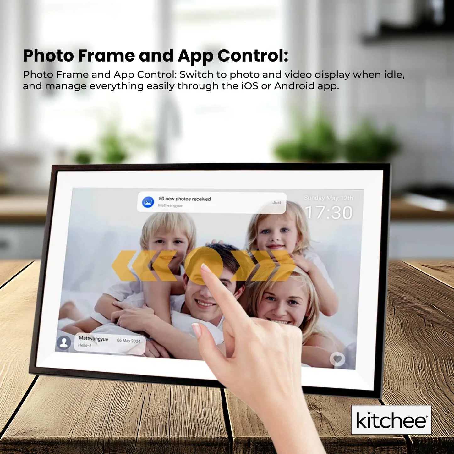 Kitchee 15.6" Digital Calendar Smart Family Planner - 39.5cm Touchscreen Black