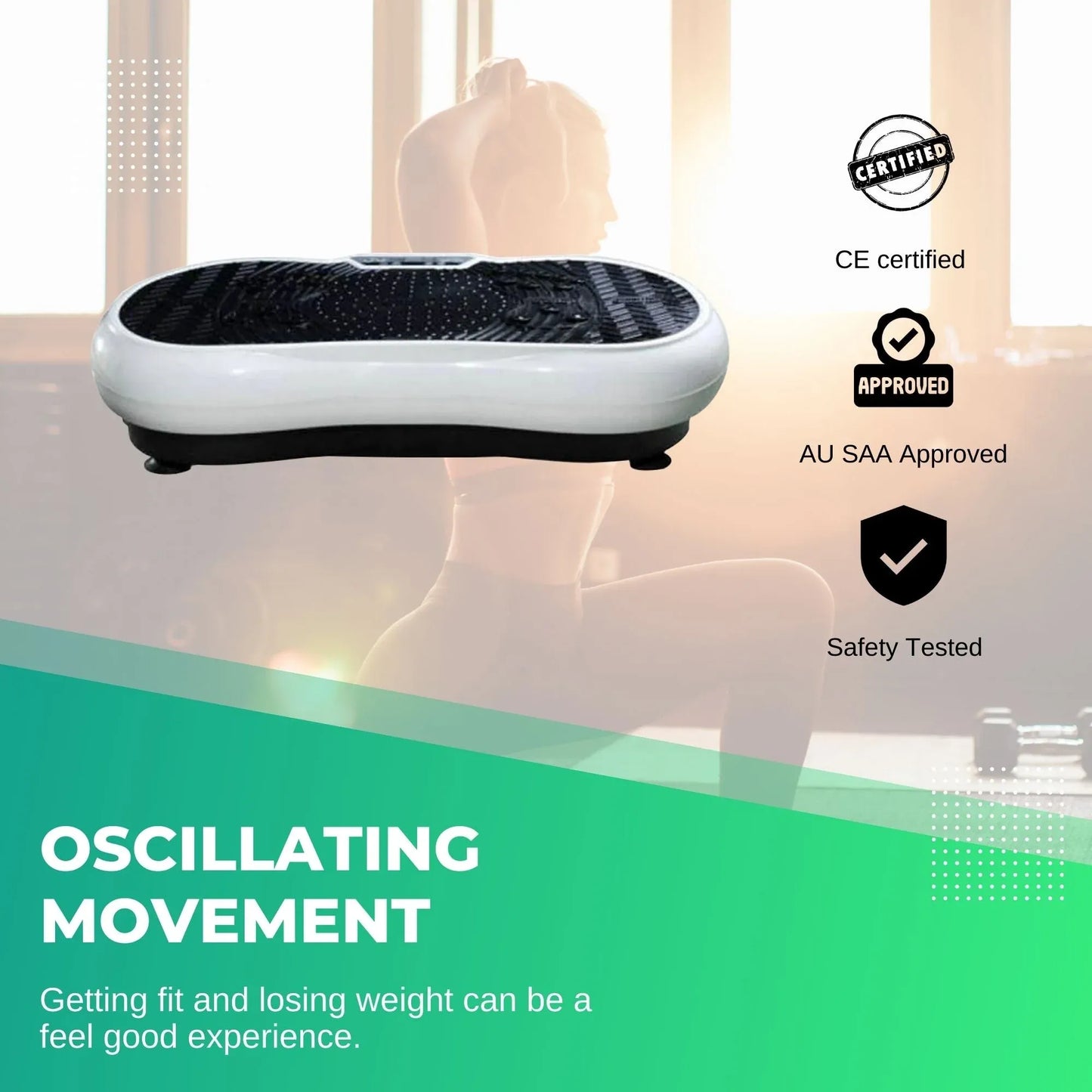 Social Hike Vibration Plate Exercise Platform - Vibrating Workout Machine White