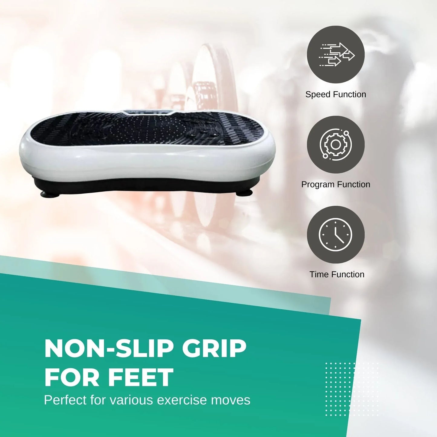 Social Hike Vibration Plate Exercise Platform - Vibrating Workout Machine White