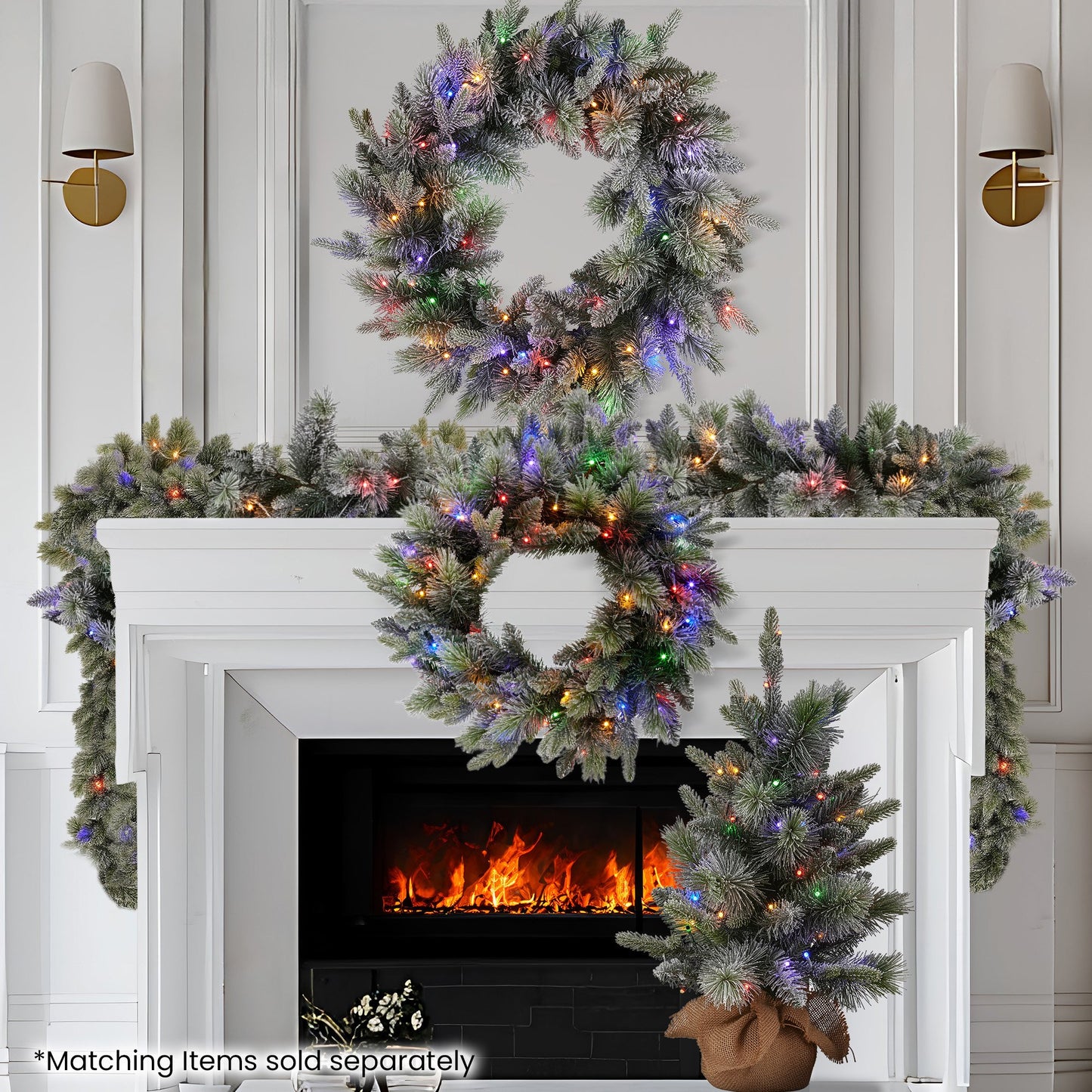 Christabelle 2.7m Christmas Garland Snowy with LED Lights Stamford Spruce Tree Decoration Ornament