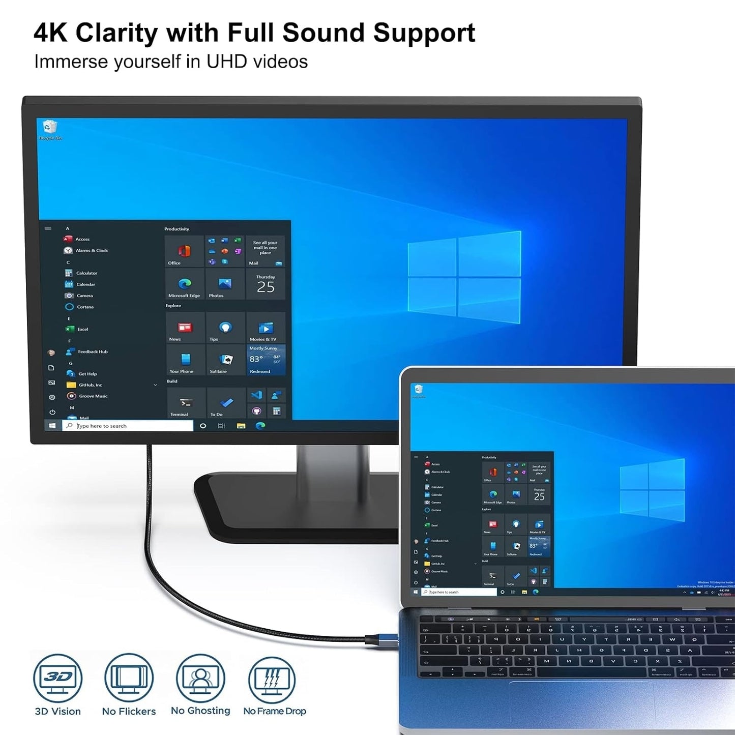 BENFEI 207GY-3F USB-C to DP 0.9m 8K@60Hz Thunderbolt 3